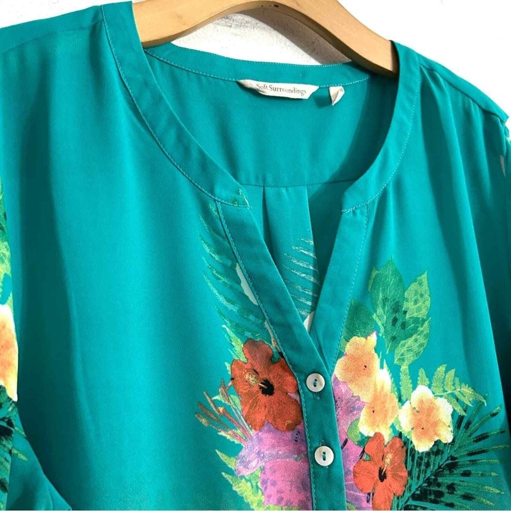 Soft Surroundings Tropical Sheer Pullover Top 3x - image 5